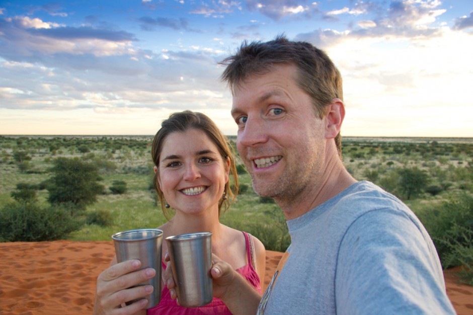 Sundowner in the Kalahari