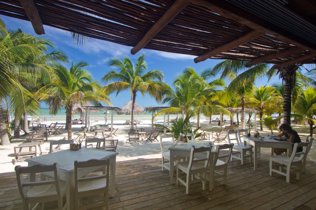 Holbox beach view from Mandarina Restaurant 