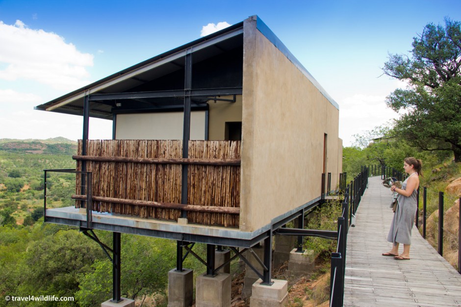 Each room at The Outpost is a separate unit on stilts overlooking the river.