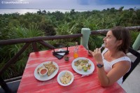 Sunset dining overlooking the lagoon.