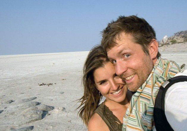 Cristina and Hal at Kubu Island in Botswana on their first trip together.