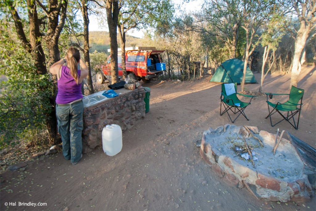 Cozy private campsite at Mokolodi (it comes with a sink!)