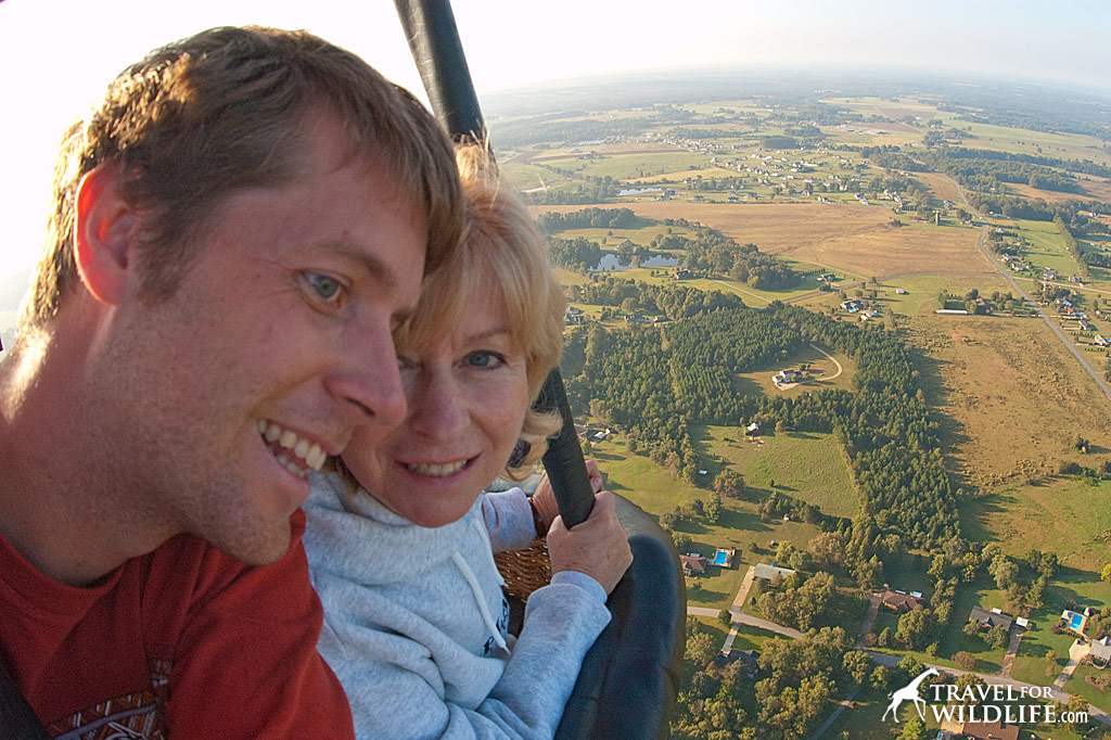 Mom and me on a balloon ride.
