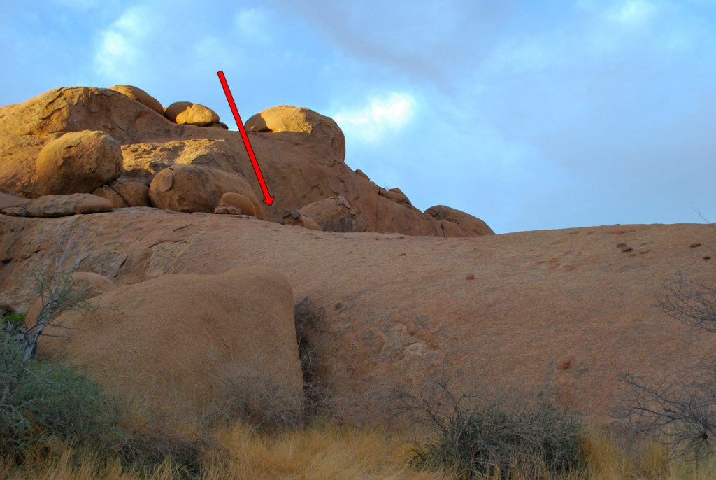 The red boulder where the leopard was 