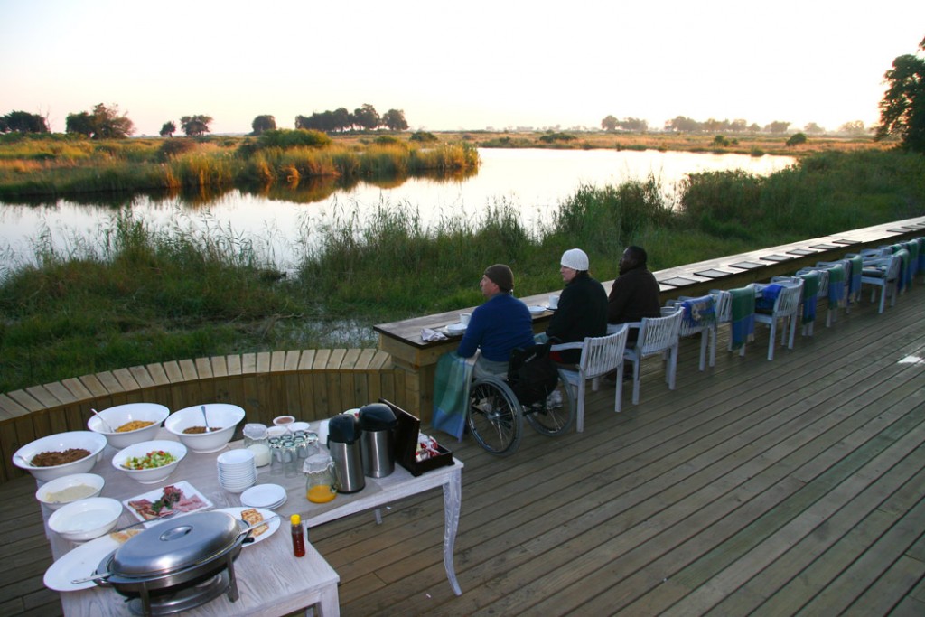 Watching the river from the lodge deck