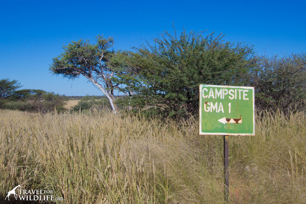 Old sign for Mabua 01 campsite, Kalahari camping in Botswana