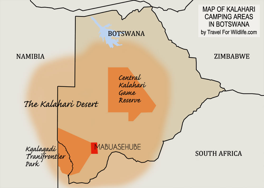 Kalahari Desert Map, Kgalagadi Map