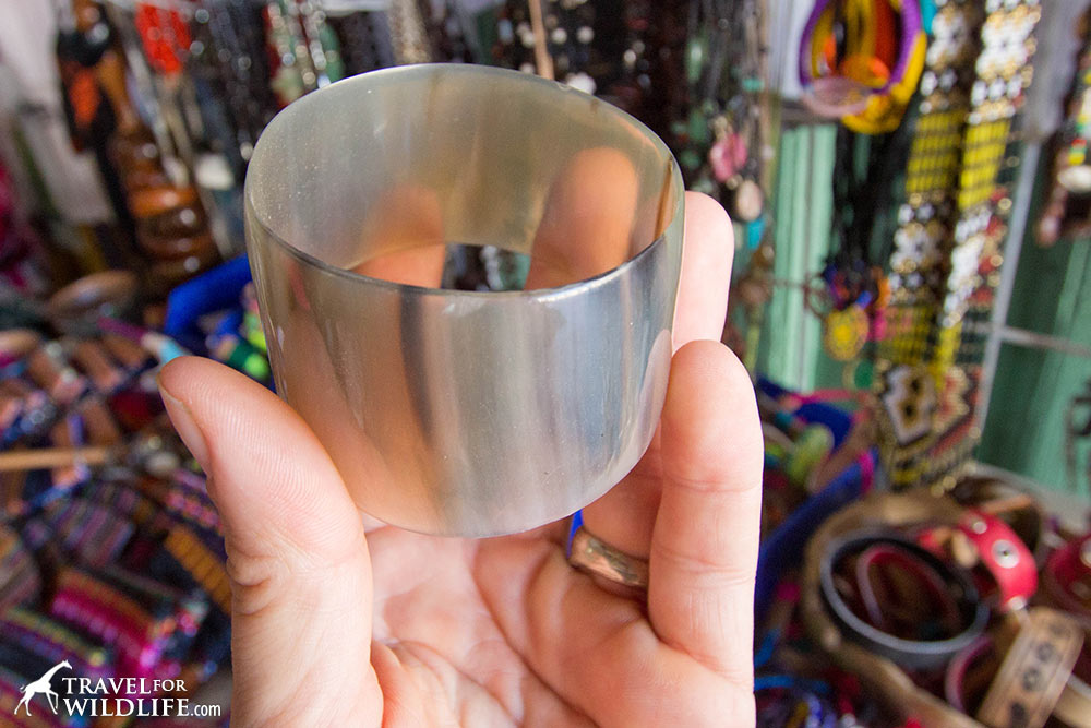 Cow horn bracelet showing transparency, Nicaragua