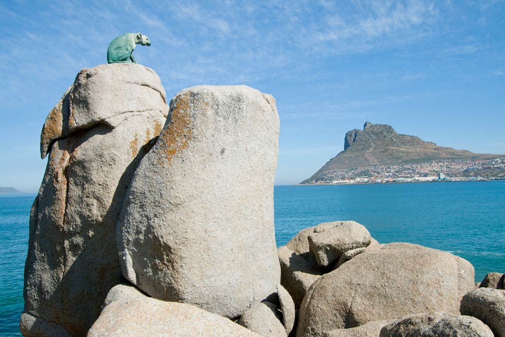 Bronze leopard statue, Hout Bay, Cape Town