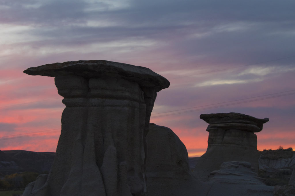 The hoodoos in the Canadian Badlands