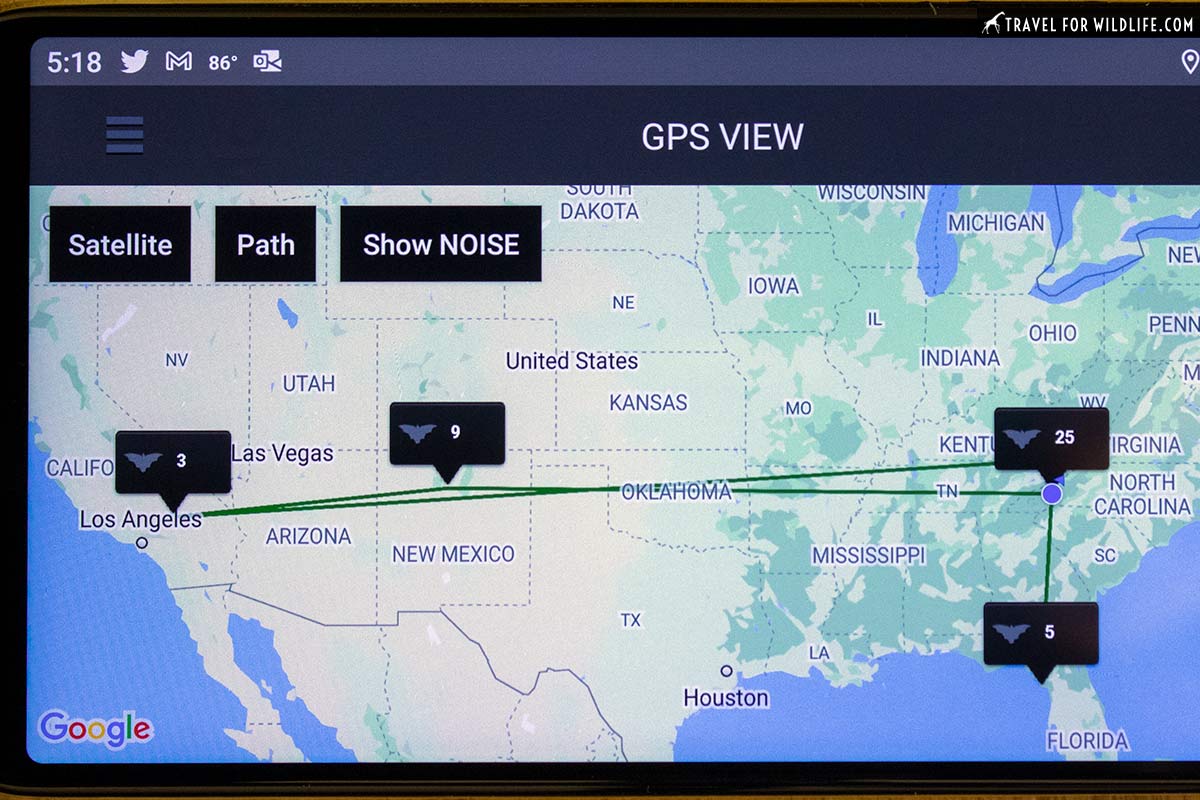 bat recorder gps view