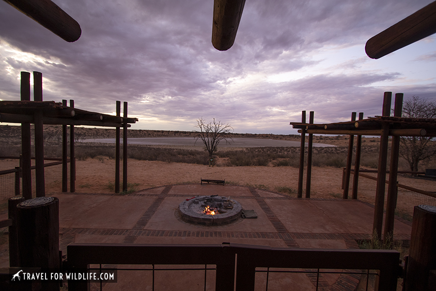 fire pit under a dark sky