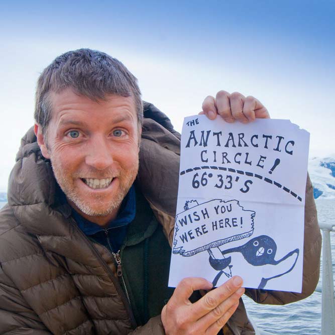 Hal Brindley at the Antarctic Circle