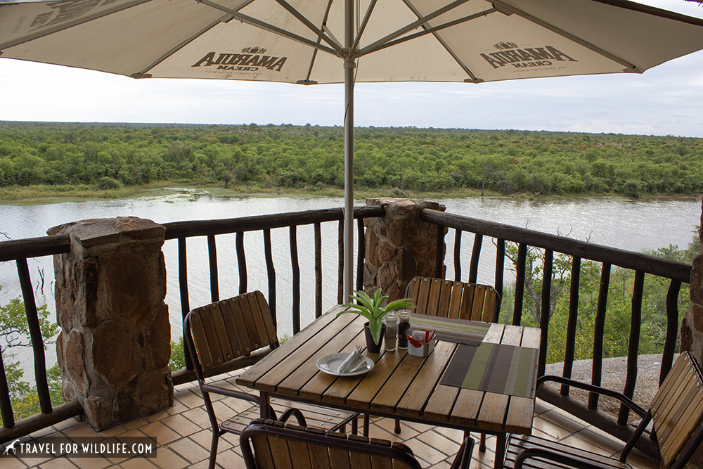 table overlooking a dam